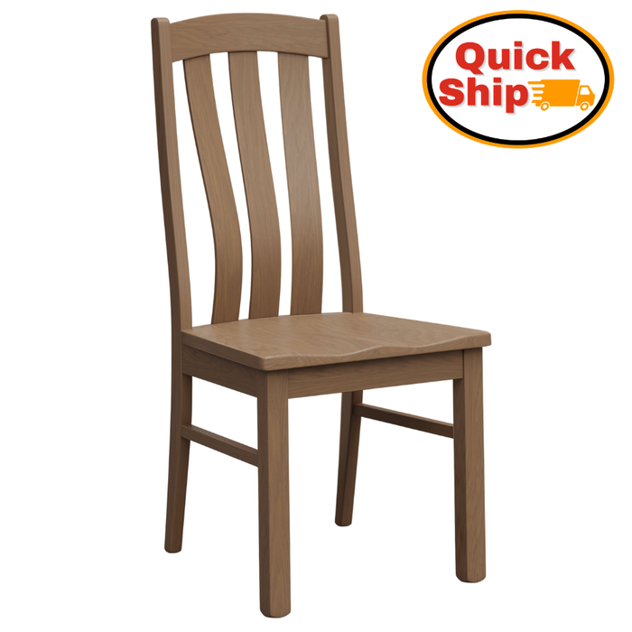 Amish Quick Ship Raleigh Dining Chair - Quick Ship Amish Dining Chair - Amish Shaker Leg Table - Brown Maple - OCs-133 Tundra 
