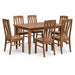 Amish Quick Ship Raleigh Dining Set - Quick Ship Amish Dining Set - Amish Shaker Leg Table - Brown Maple - OCs-133 Tundra - 42" x 60" w/ 2-12" Leaves - 6 Side Raleigh Dining Chairs - Blank Background