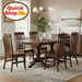 Amish Quick Ship Richland Dining Set - Quick Ship Amish Dining Set - Amish Denver Double Pedestal Table - Brown Maple - OCS-119 Cappuccino - 42" x 66" w/ 2-12" Leaves - 6 Side Richland Chairs - Wengerd Wood Products - In-Room Scene