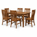Amish Quick Ship Rockfort Dining Set - Quick Ship Amish Dining Set - Amish Shaker Leg Table - Rustic Hickory - OCS-119 Cappuccino- 42" x 60" w/ 2-12" Leaves - Wengerd Wood Products - Blank Background