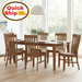 Amish Quick Ship Rockfort Dining Set - Quick Ship Amish Dining Set - Amish Shaker Leg Table - Rustic Hickory - OCS-119 Cappuccino- 42" x 60" w/ 2-12" Leaves - Wengerd Wood Products - In-Room Scene