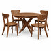 Amish Quick Ship Seymour Dining Set - Mid-Century Modern Amish Dining Set - Wengerd Wood Products - 42" Round Amish Dining Table - Blank Background