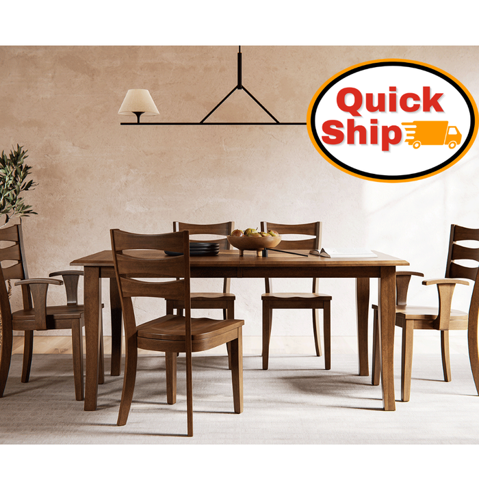 Amish Quick Ship Sierra Dining Set - Quick Ship Amish Dining Set - Amish Metro Leg Table - Mid-Century Modern Amish Dining Chair - 42" x 60" w/ 2-12" Leaves - Wengerd Wood Products - In-Room Scene
