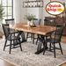 Amish Quick Ship Silverton Live Edge Walnut Dining Set - Millcreek Farmhouse Dining Chairs - Solid Brown Maple Dining Chairs - Solid Walnut Live Edge Table - In-Room Photo 1