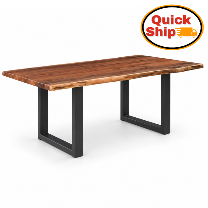 Amish Quick Ship Sudbury Live Edge Walnut Dining Table