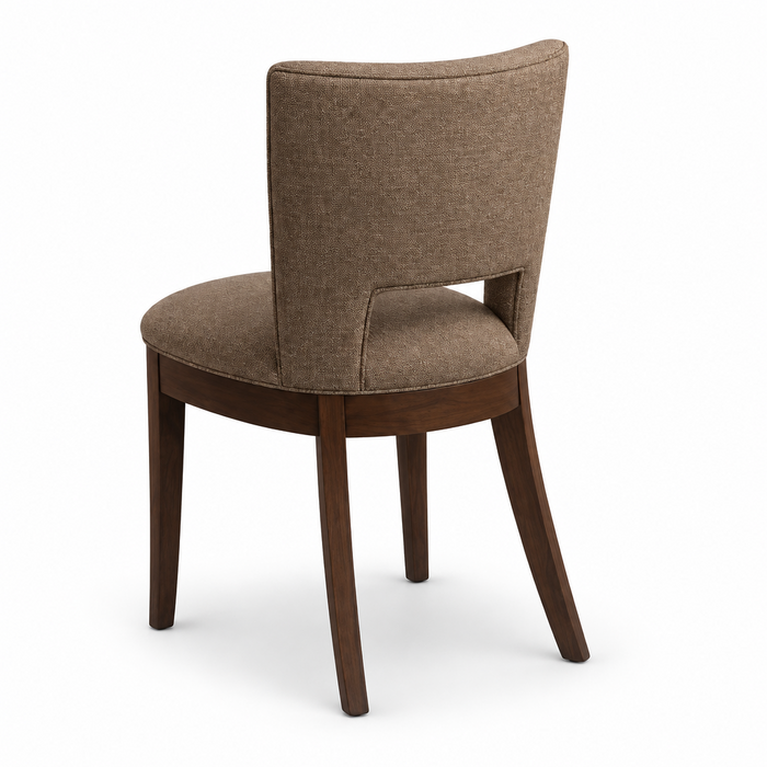 Amish Quick Ship Sunberry Round Fabric Dining Set - 54" Round Modern Dining Table With Fabric Chairs - Solid Brown Maple - Y&M Chair - Quail Fabric Dining Chair 2