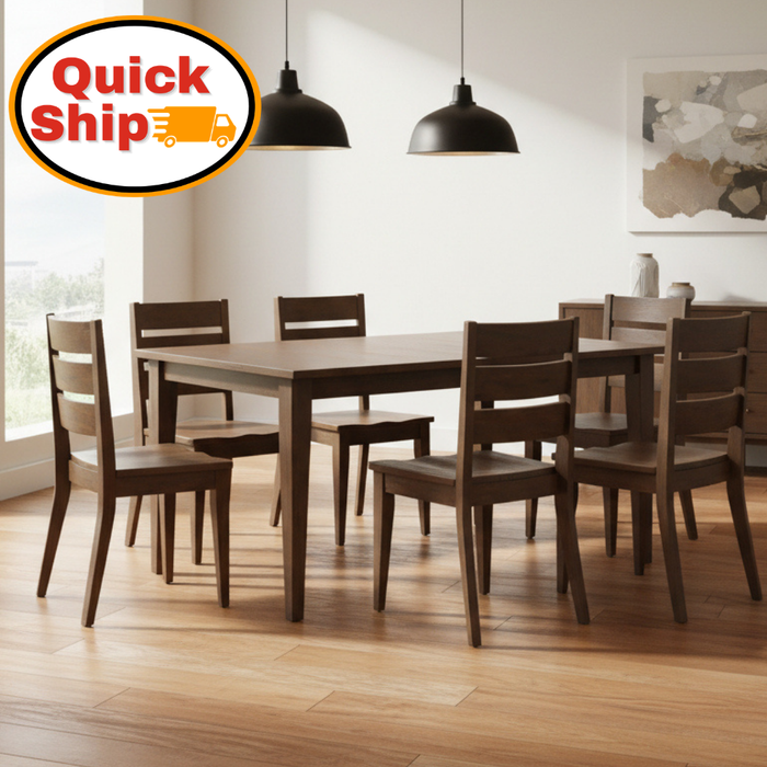 Amish Quick Ship Winston Dining Set - Quick Ship Amish Dining Set - Amish Shaker Leg Table - Mid-Century Modern Amish Dining Chair - 42" x 60" w/ 2-12" Leaves - Wengerd Wood Products - In-Room Scene 1