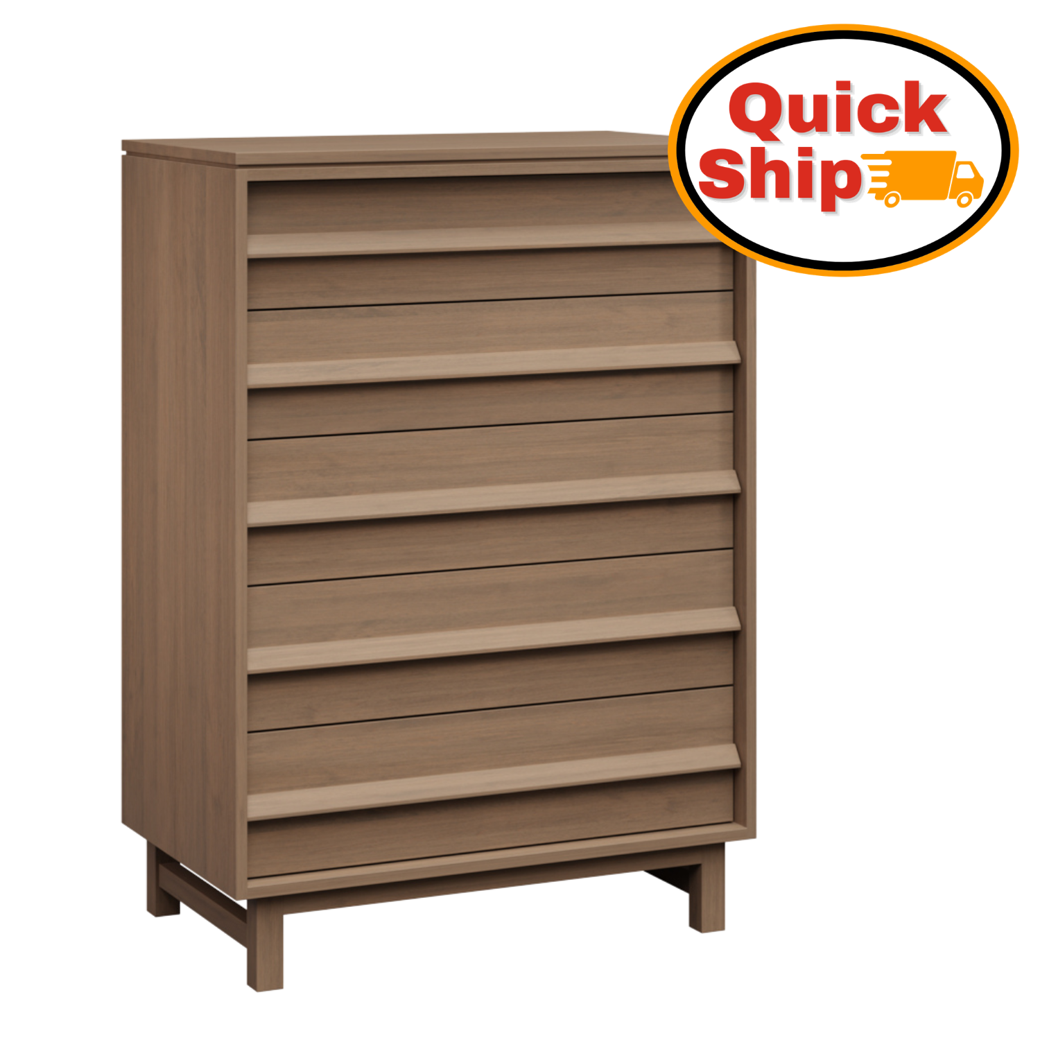 Amish Quick Ship Wyndham Hills Chest of Drawers- Brown Maple Driftwood Stain - J&M Woodworking - Mid-Century Amish Bedroom 