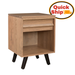Amish Quick Ship Wyndham Hills Mid-Century Modern 1-Drawer Night stand - J&M Woodworking - Amish Quick Ship Bedroom - Amish Mid-Century Bedroom - Solid Oak Bedroom - Oak OCS-133 Tundra