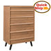 Amish Quick Ship Wyndham Hills Mid-Century Modern 5-Drawer Chest of Drawers - J&M Woodworking - Amish Quick Ship Bedroom - Amish Mid-Century Bedroom - Solid Oak Bedroom - Oak OCS-133 Tundra