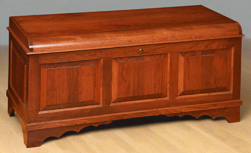 Raised Square Panel Cedar Chest Amish Made Front Facing