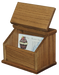 Recipe Box Solid Oak Open Lid Front Facing 