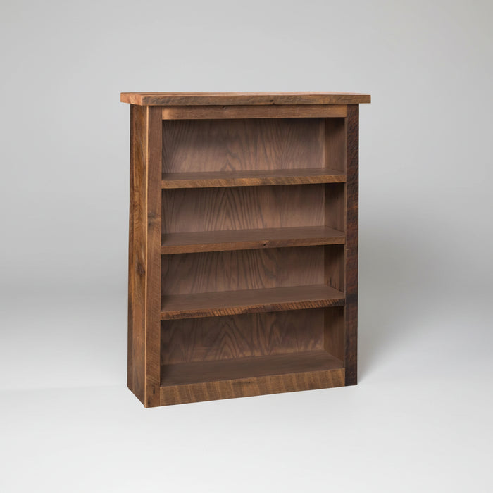 Amish Reclaimed Barnwood 36" Wide x 36" High Bookcase Farmhouse Rustic Wood Bookshelf