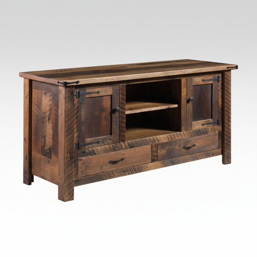 Amish Reclaimed Barnwood 60" Kimbolton Tv Stand Rustic Reclaimed Entertainment Center