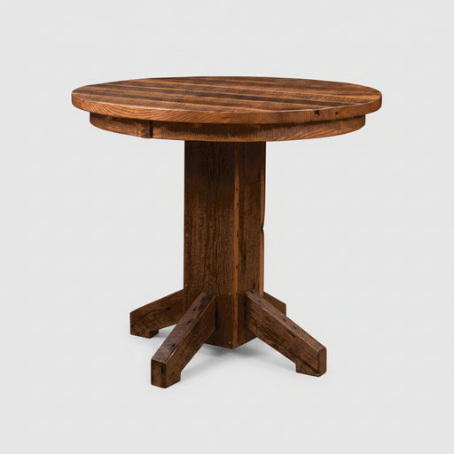 Reclaimed Barn Beam Pub Table Single Pedestal Pub Tables Farmhouse Reclaimed Barnwood