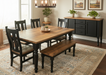 Amish Reclaimed Barnwood Belmont Dining Set - Genuine Reclaimed Barnwood - 2-Tone Black and Natural