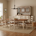 Amish Reclaimed Barnwood Belmont Farmhouse Dining Set - Belmont 3-Door Reclaimed Hutch - Room Setting - 2-Tone Farmhouse Country Painted Dining Set 