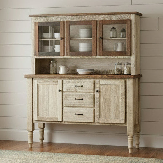Belmont Reclaimed 3-Door Hutch 3-Door Hutches Farmhouse Reclaimed Barnwood
