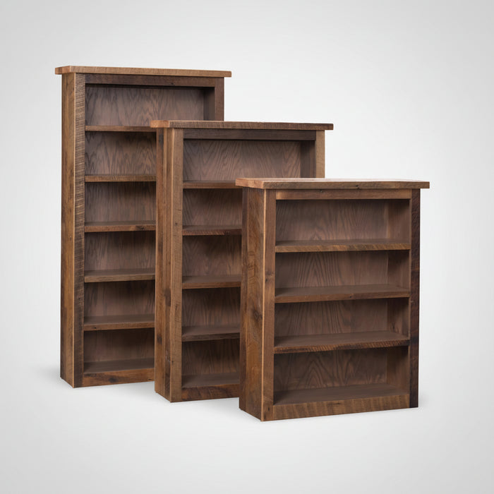 Amish Reclaimed Barnwood Bookcase Book Shelves Farmhouse Rustic Barn Wood 