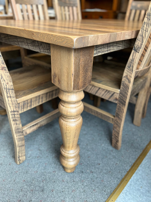 Amish Reclaimed Barnwood Farmhouse Turned Dining Table Leg 5" Thick Urban Barnwood Furniture