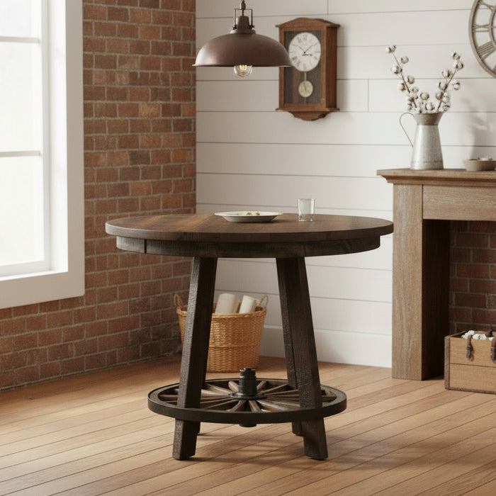 Reclaimed Wagon Wheel Pub Table