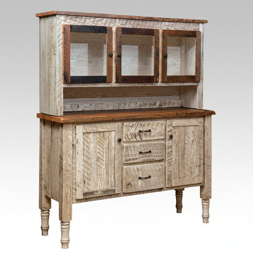 Amish Reclaimed Belmont Hutch Farmhouse White Painted Hutch