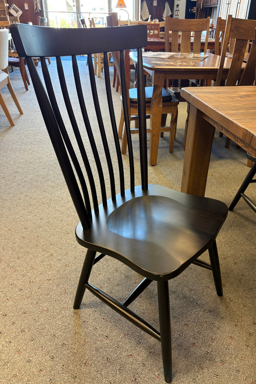 Amish Reclaimed Pioneer Table W/ Millcreek Side Chairs Dining Set
 Br. Maple- Ebony