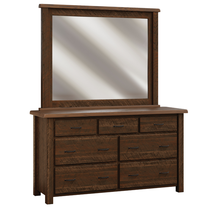 Amish Reclaimed Post Mission Low Dresser w/ Mirror Option — Our Family Craft Shop Amish Reclaimed Post Mission Low Dresser w/ Mirror Option — Our Family Craft Shop