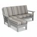 Amish Regal Cushioned Poly Chaise Extension - Black Poly - Peyton Granite Fabric - Fits With All Regal Style Chairs/Sofas - Shown With Sofa