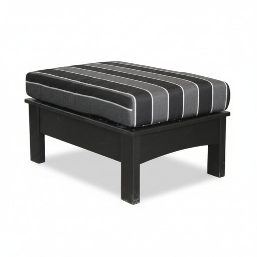 Amish Regal Cushioned Poly Chaise Extension - Black Poly - Peyton Granite Fabric - Fits With All Regal Style Chairs/Sofas
