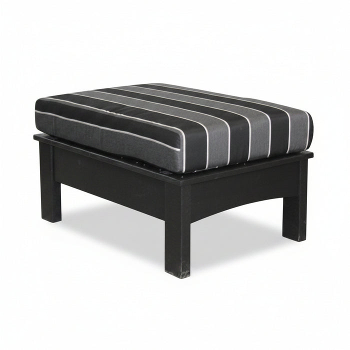 Amish Regal Cushioned Poly Chaise Extension - Black Poly - Peyton Granite Fabric - Fits With All Regal Style Chairs/Sofas