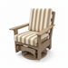 Amish Regal Swivel Glider - Weatherwood Poly - Shore Linen - Tangent Poly - Sunbrella Fabric