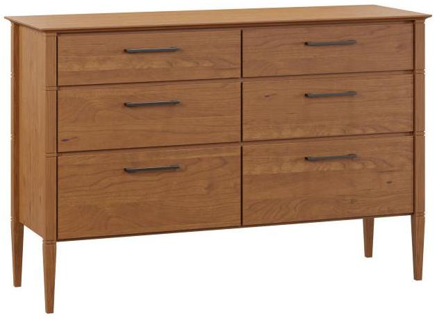 Amish Sap Cherry Reveal Dresser with FC-104 Chestnut Finish Contemporary Style Available With Mirror