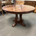 Amish Richfield Single Pedestal Dining Set In-Stock - Walnut Wood - Fabric Seat Easton Dining Chairs - Contemporary Walnut Amish Dining Set 1