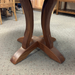 Amish Richfield Single Pedestal Dining Set In-Stock - Walnut Wood - Fabric Seat Easton Dining Chairs - Contemporary Walnut Amish Dining Set 5 6