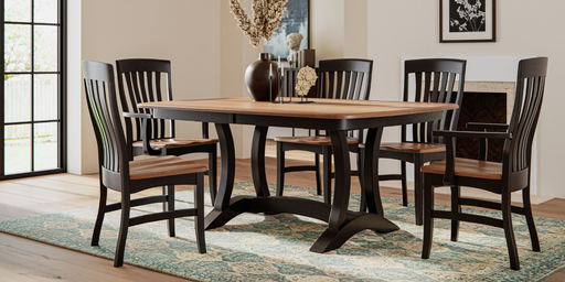 Amish Richland Dining Set Trestle Table & Chair Sets Farmhouse Traditional