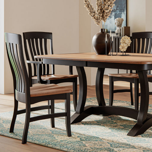 Amish Richland Dining Set Trestle Table & Chair Sets Farmhouse Traditional