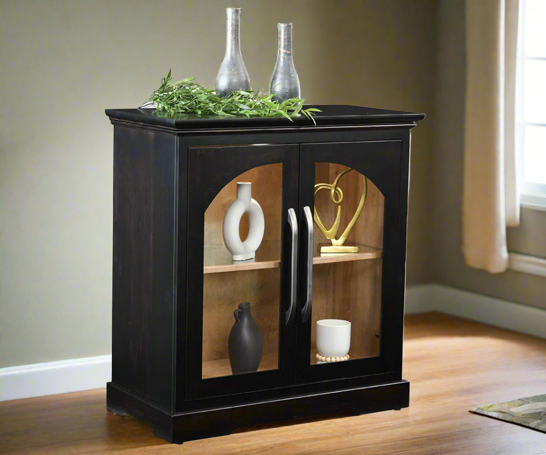 Amish Riverton 2-Door Buffet
Hardware: 4288 BNBDL
1 Adjustable Glass Shelf w/ Wood Frame
LED Touch Lighting