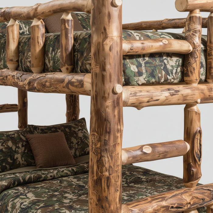 Amish Rocky Mountain Aspen Log Bunk Bed