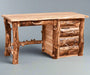 Amish Rocky Mountain Aspen Log Kneehol Desk Aspen Log Blue Ridge Collection Desk Quad M Rustics