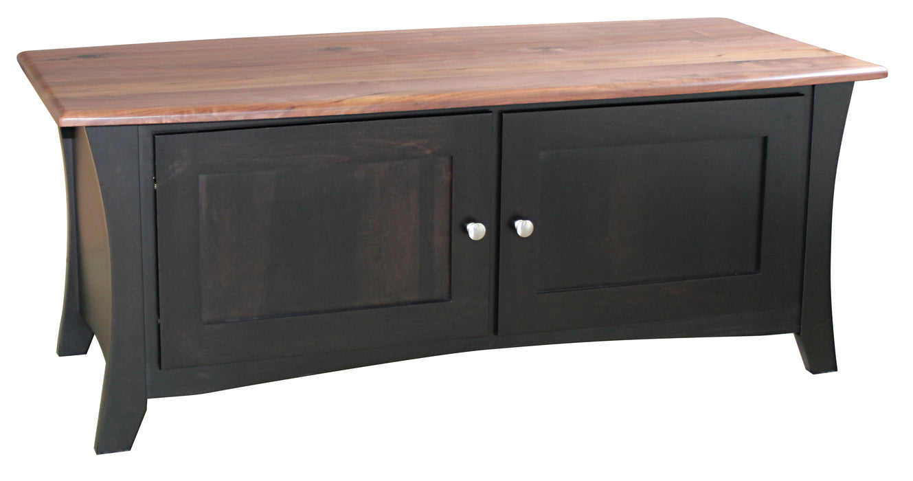 Amish Roseberry Enclosed Coffee Table - Amish Contemporary 2-Tone Coffee Table - Solid Brown Maple Coffee Table - Ashery Woodworking