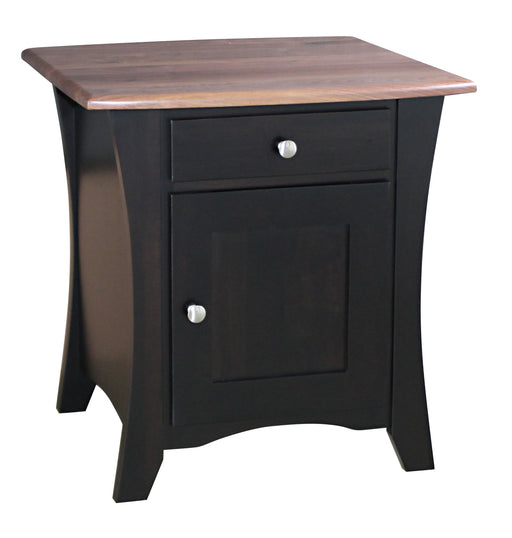Amish Roseberry Enclosed End Table - Amish Contemporary 2-Tone End Table - Solid Brown Maple End Table - Ashery Woodworking