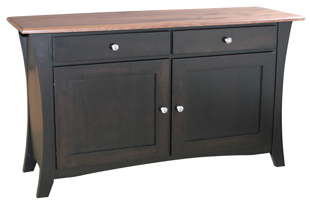 Amish Roseberry Enclosed Sofa Table - Amish Contemporary 2-Tone Sofa Table - Solid Brown Maple Sofa Table - Ashery Woodworking