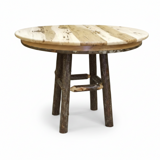 Amish Round Hickory Log Leg Table Round Log Cabin Table