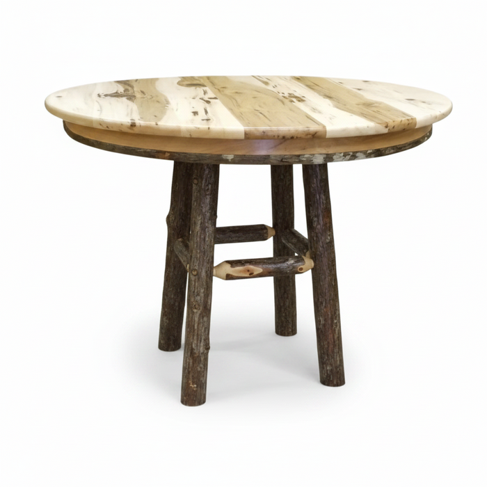 Amish Round Hickory Log Leg Table Round Log Cabin Table