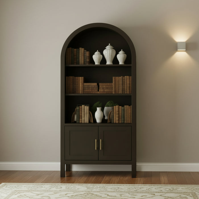 Amish Modern Round Top Bookcase