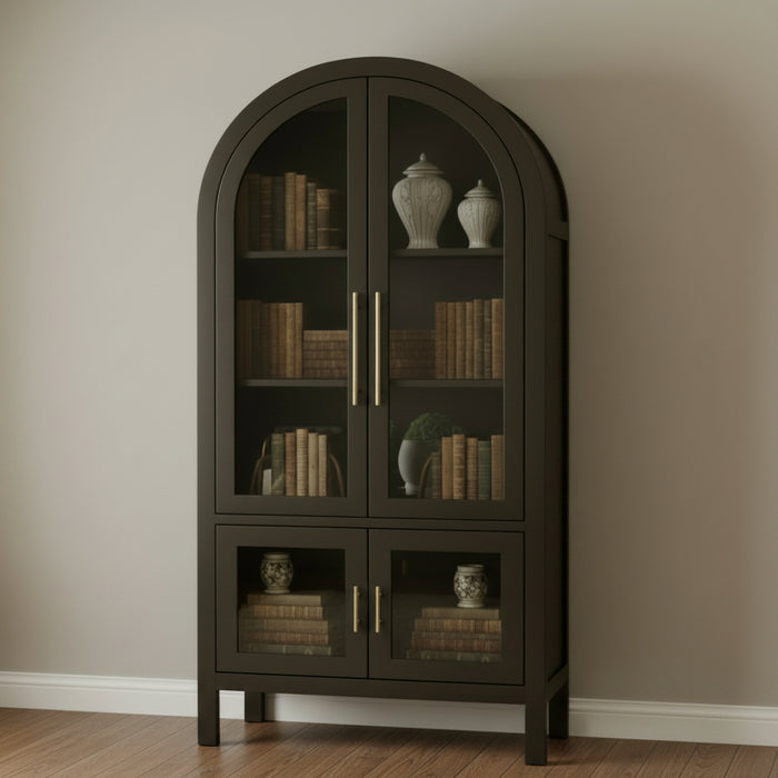 Amish Modern Round Top Bookcase