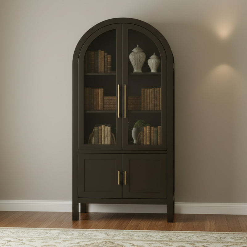 Amish Modern Round Top Bookcase