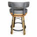 Amish Rustic Barrel Modern Upholstered Barstool with Back Colt Black Bylers Fabric