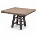 Amish Rustic Poly Log 44" square Dining Table - Antique Mahogany on Brown - Tangent Poly - 20 Year Warranty